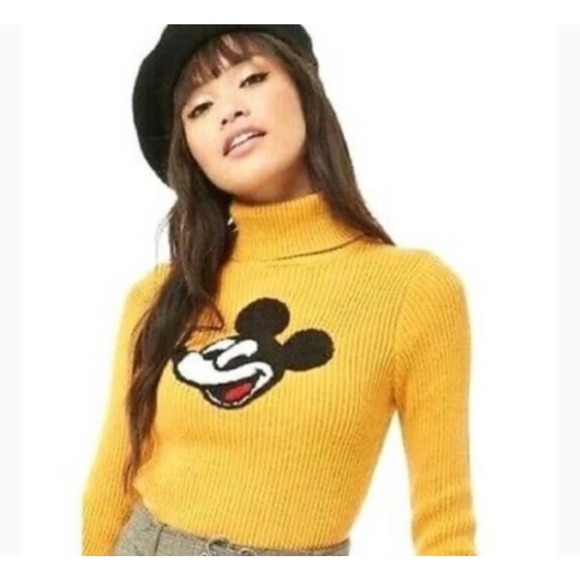Forever 21 Sweaters - Mickey Mouse Forever 21 turtle neck long sleeve crop top F044